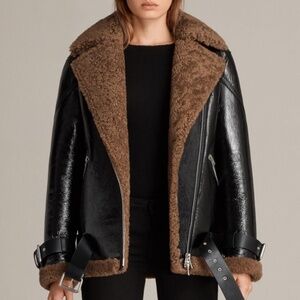 ALLSAINTS Hawley Oversized Shearling Biker NWOT